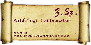 Zalányi Szilveszter névjegykártya