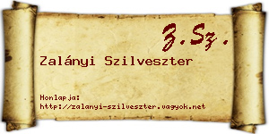 Zalányi Szilveszter névjegykártya